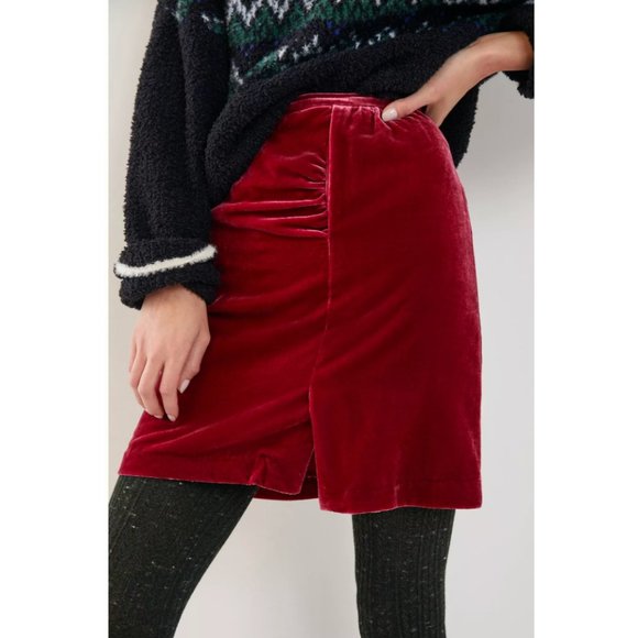 Anthropologie Montie Velvet Mini Skirt - Picture 2 of 4
